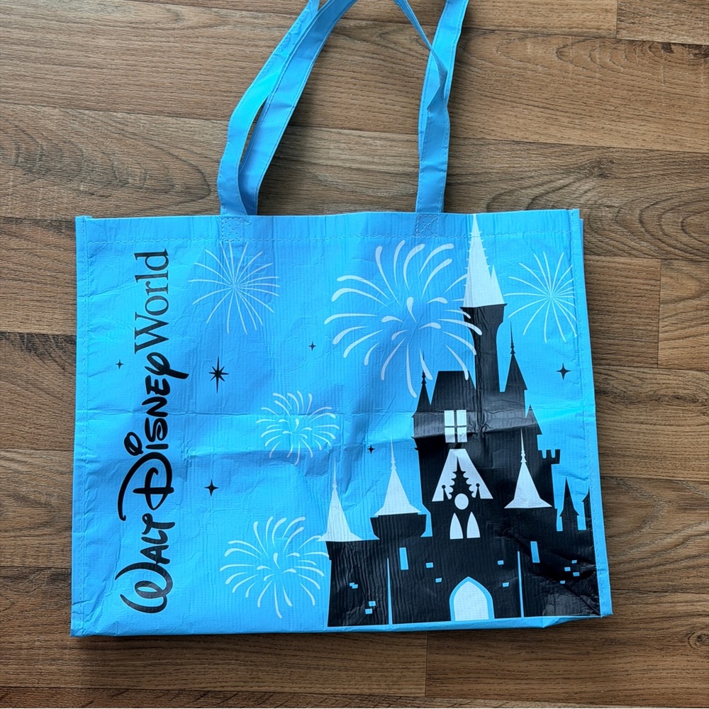 Disney Blue Tote with Castle and Fireworks